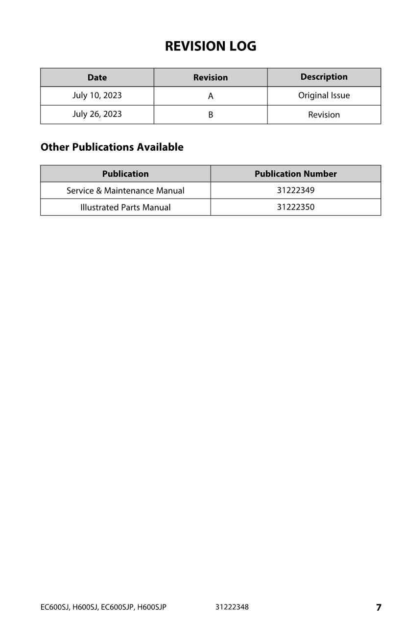 JLG EC600SJ EC600SJP H600SJ H600SJP Boom Lift Operators Manual 31222348