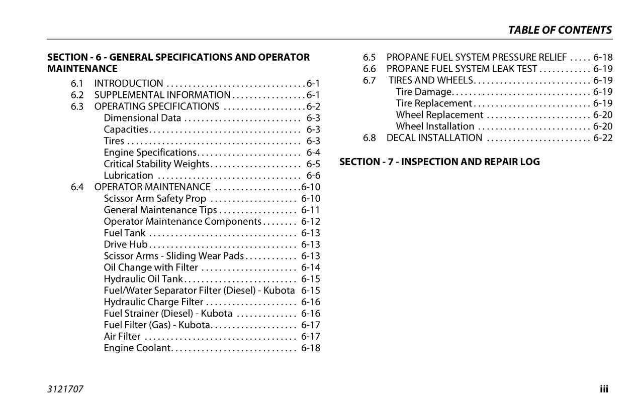 JLG 530LRT Scissor Lift Maintenance Operation Operators Manual 3121707