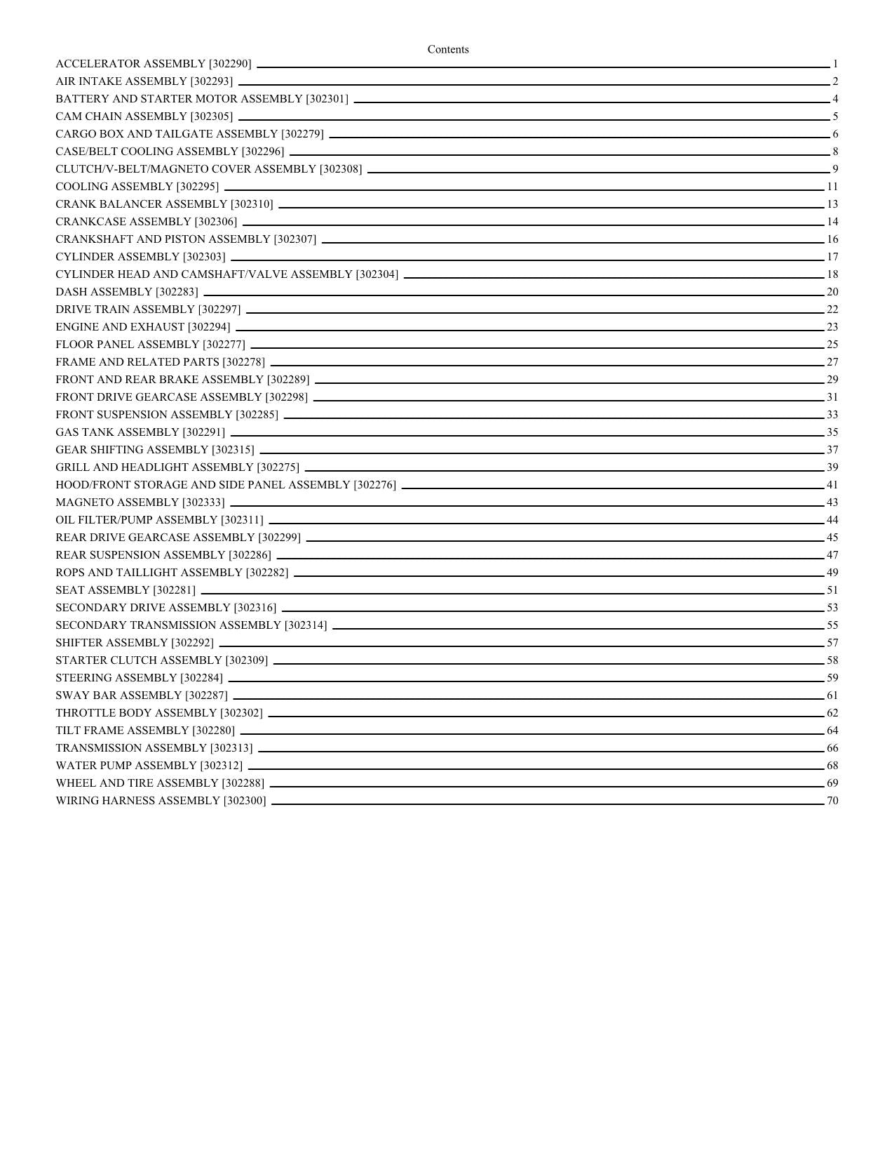 JLG 315G UTVs  Parts Catalog Manual