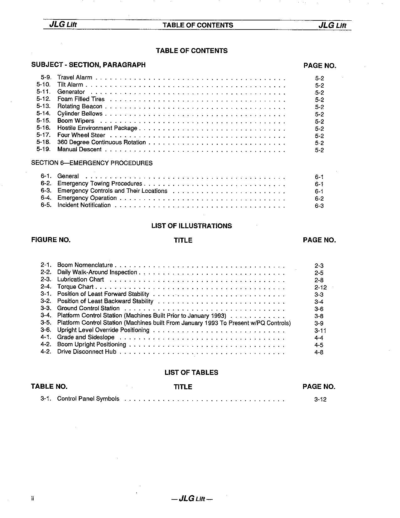 JLG 60HA Boom Lift Maintenance Operation Operators Manual