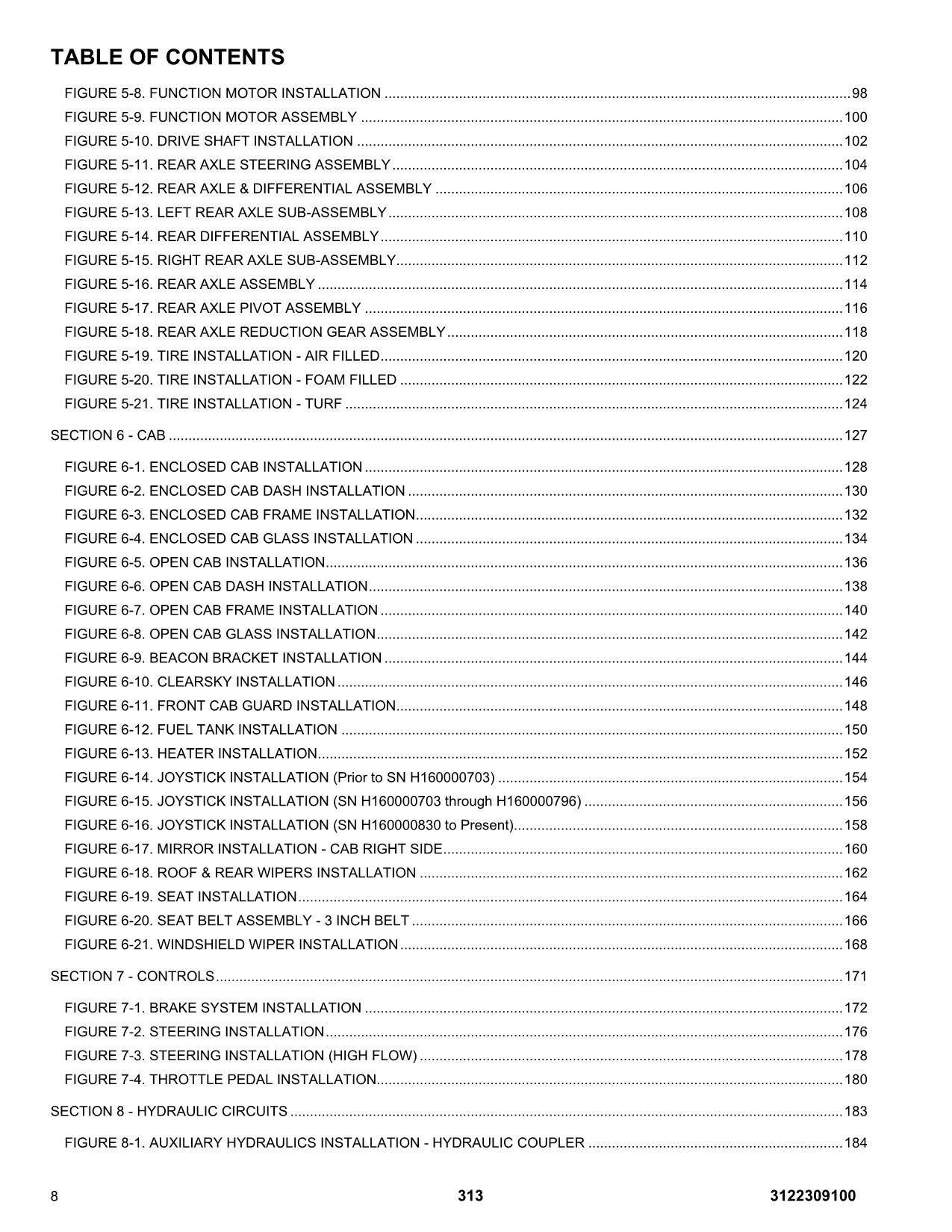 JLG 313 Telehandler Parts Catalog Manual