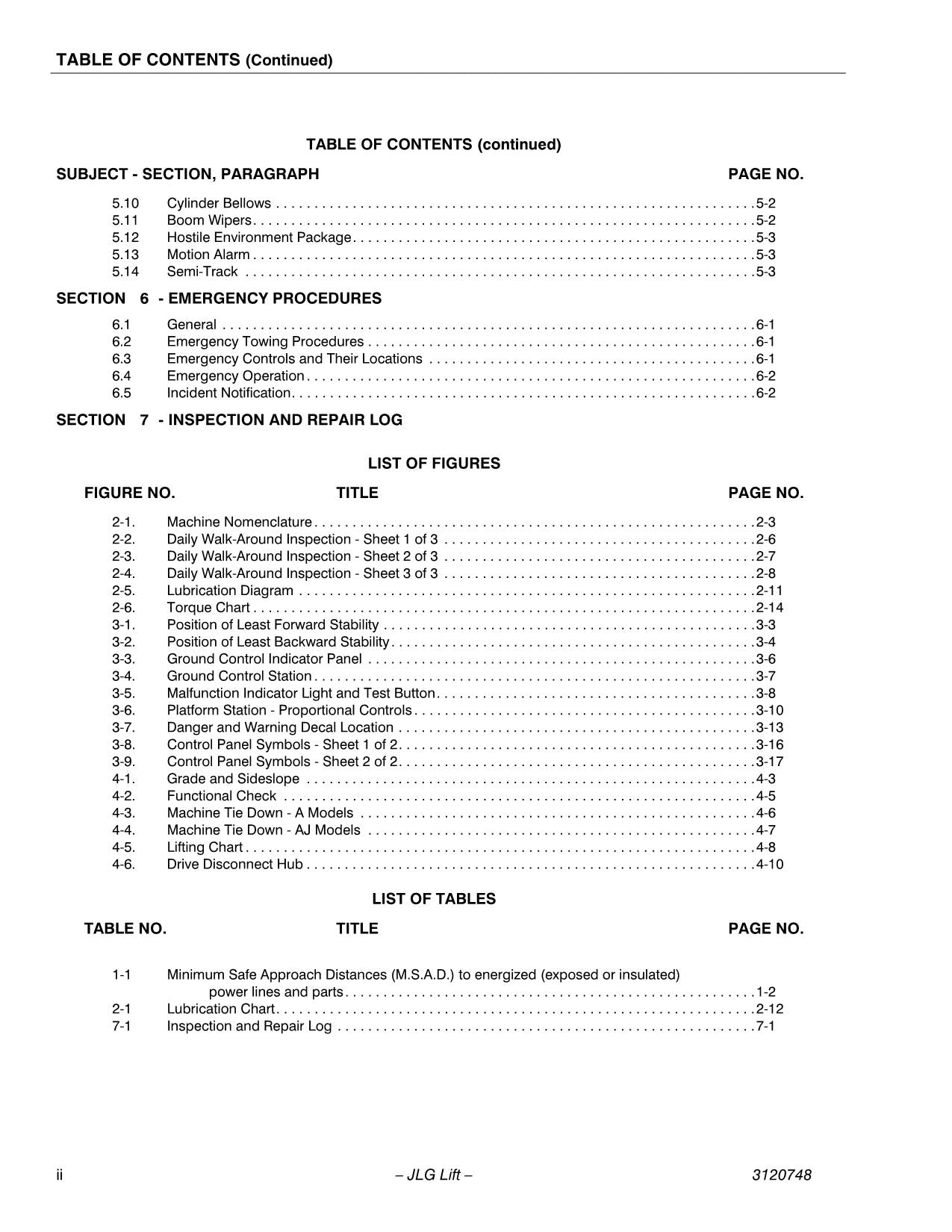 JLG 450A 450AJ Boom Lift Maintenance Operation Operators Manual 3120748