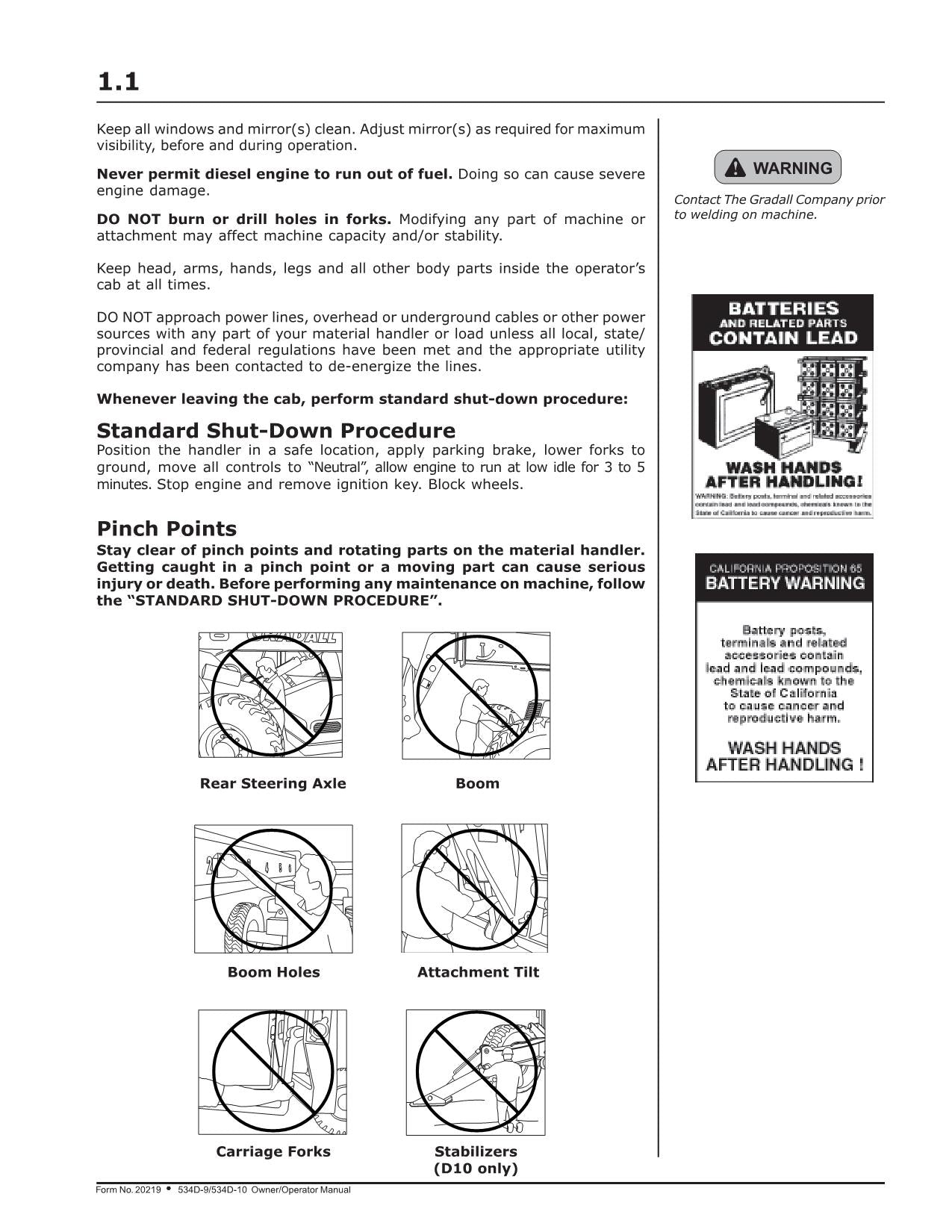 GRADALL JLG 534D-10 534D-9 Telehandler Maintenance Operation Operators Manual