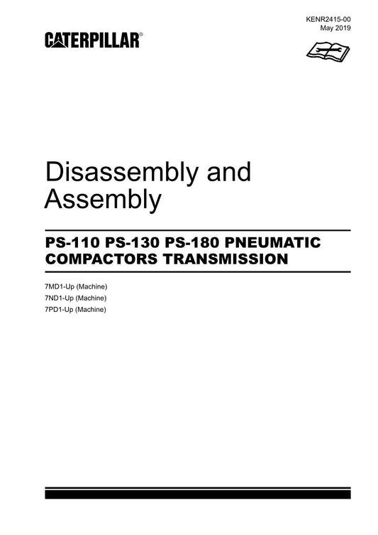 Caterpillar PS-110 PS-130 PS-180 Compactor TRANSMISS Disass Assem Service Manual