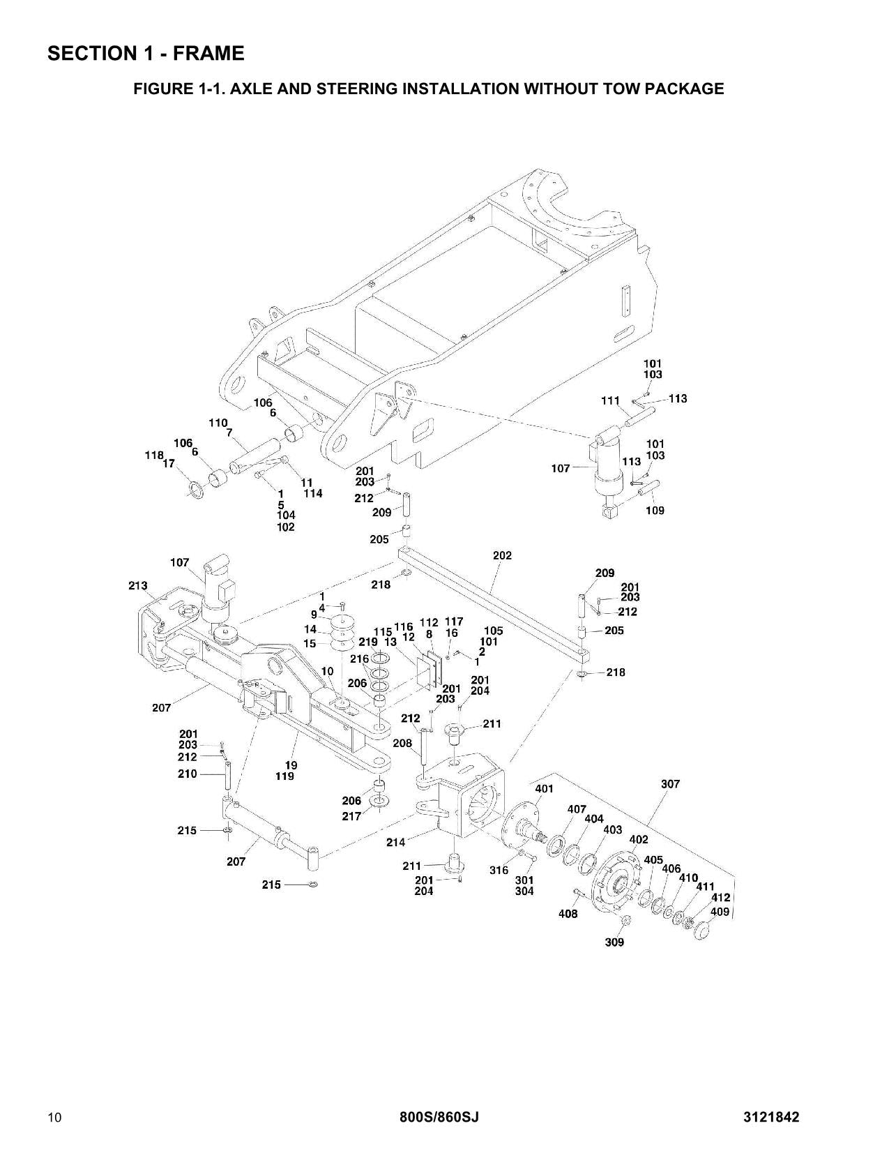 JLG 800S 860SJ Boom Lift Parts Catalog Manual Prior to 0300140000 3121842