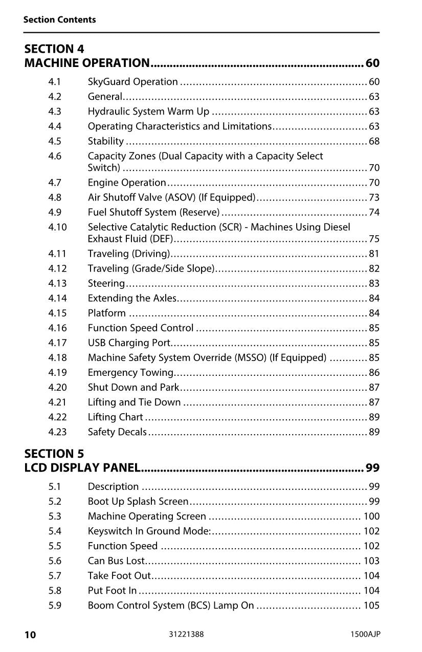 JLG 1500AJP Boom Lift Maintenance Operation Operators Manual 31221388