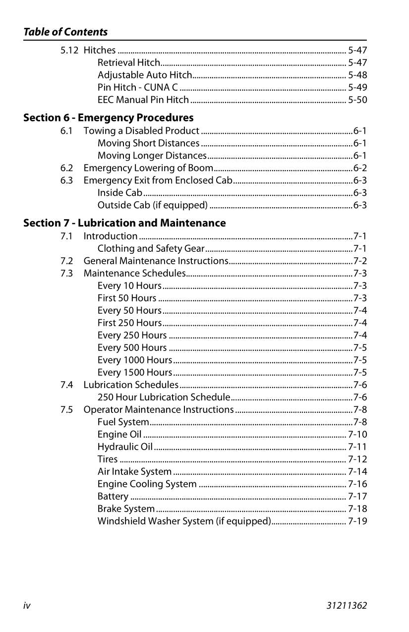 JLG G5-18A Telehandler Maintenance Operation Operators Manual 31211362