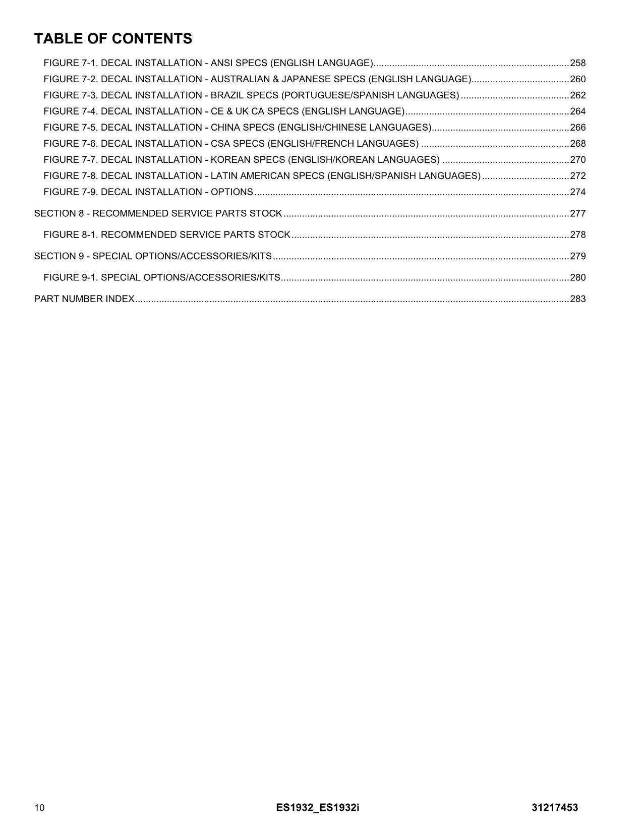 JLG ES1932 ES1932i  Scissor Lift Parts Catalog Manual