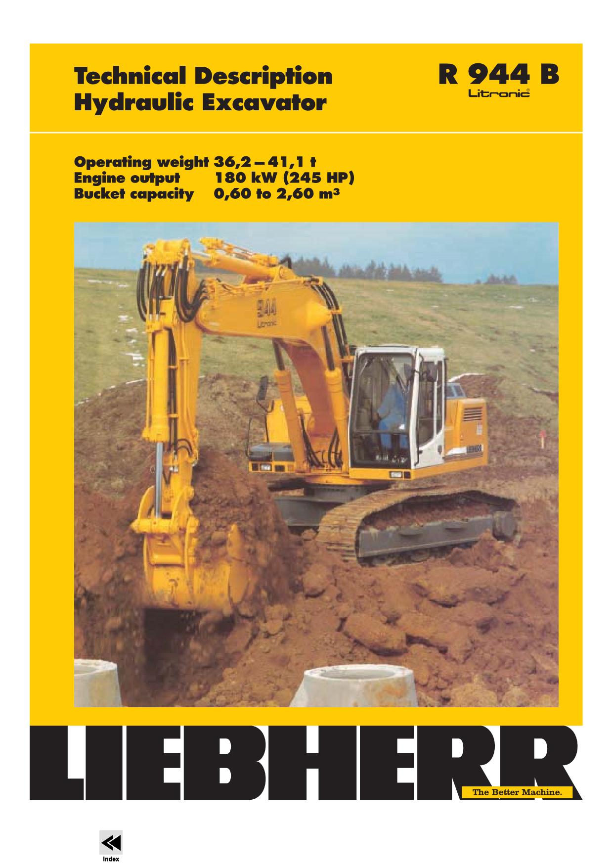 Liebherr R944 B Litronic Excavator Operators manual serial 17227