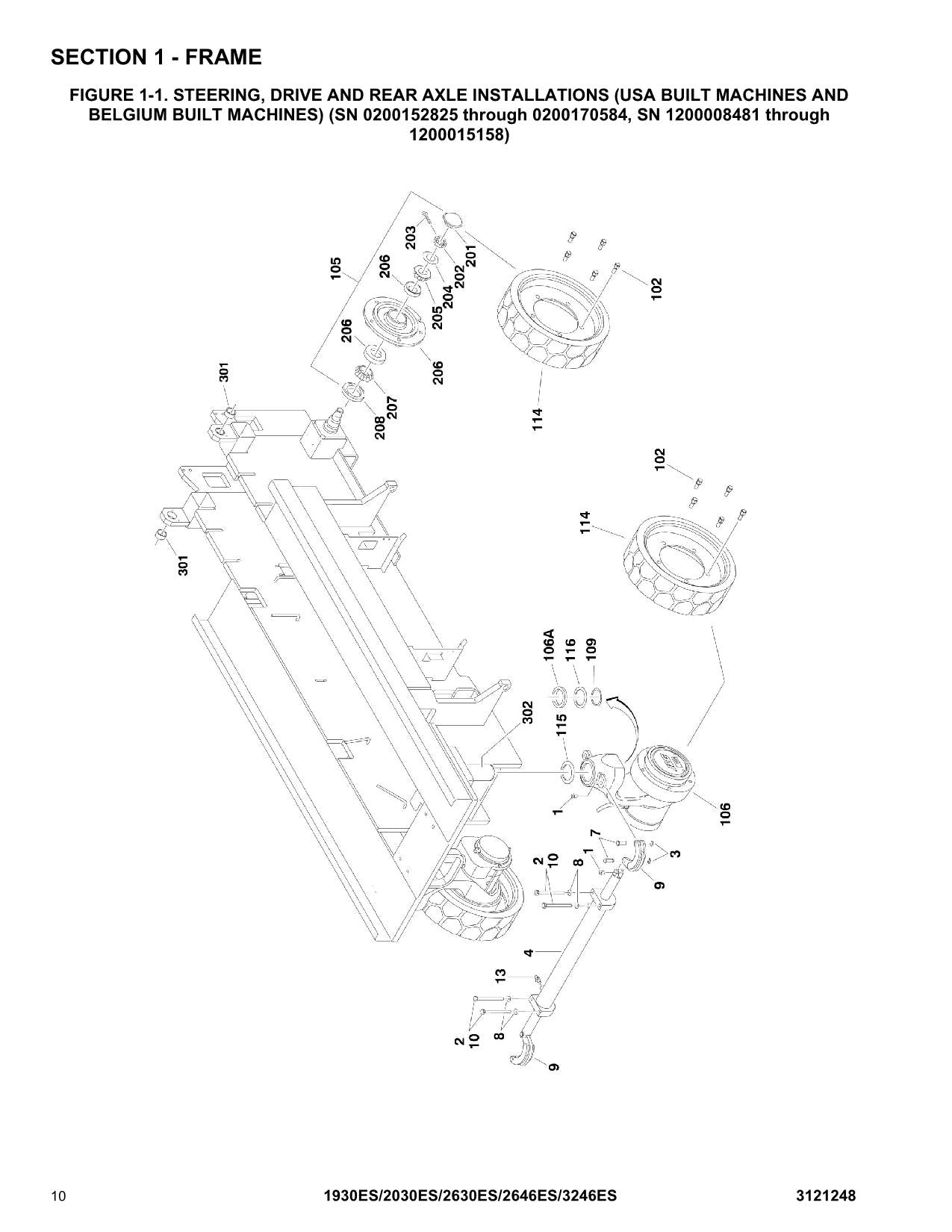 JLG 1930ES 2030ES 2630ES 2646ES 3246ES Scissor Lift Parts Catalog Manual 3121248