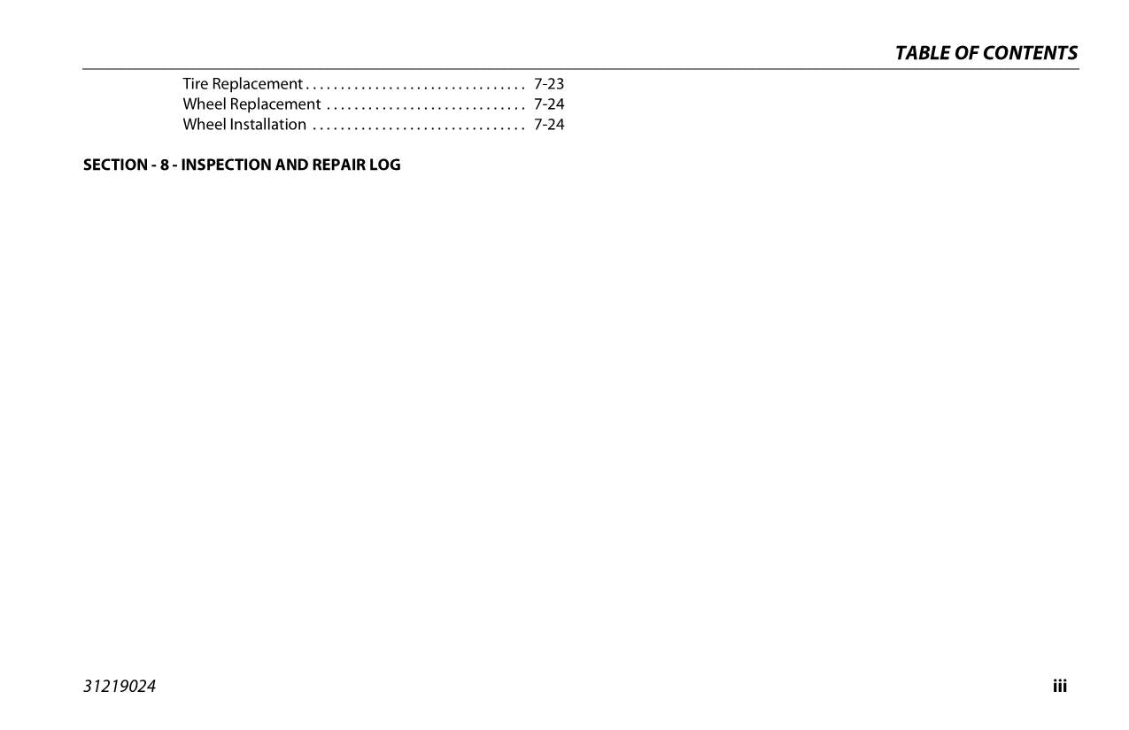 JLG 1100SJ Boom Lift Maintenance Operation Operators Manual 31219024