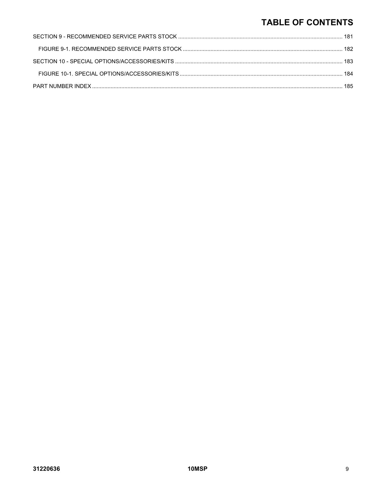 JLG 10MSP Vertical Mast Parts Catalog Hard Copy Manual