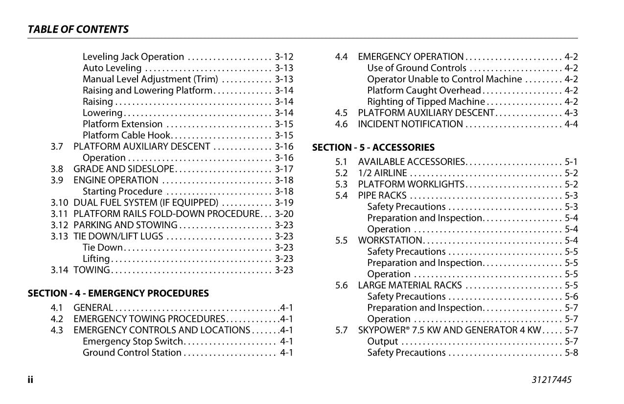 JLG RT5394 Scissor Lift Maintenance Operation Operators Manual 31217445