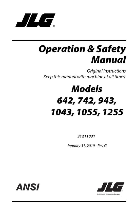 JLG 1043 1055 1255 642 742 943 Telehandler Operators Manual