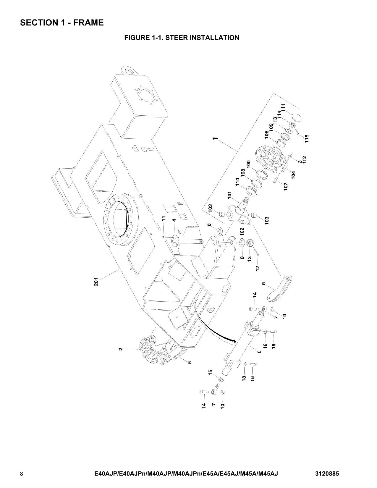 JLG E40AJP E40AJPnarrow E45A E45AJ M40AJP Boom Lift Parts Catalog Manual