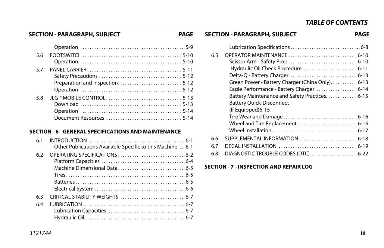 JLG 1532R 1932R Scissor Lift Maintenance Operation Operators Manual