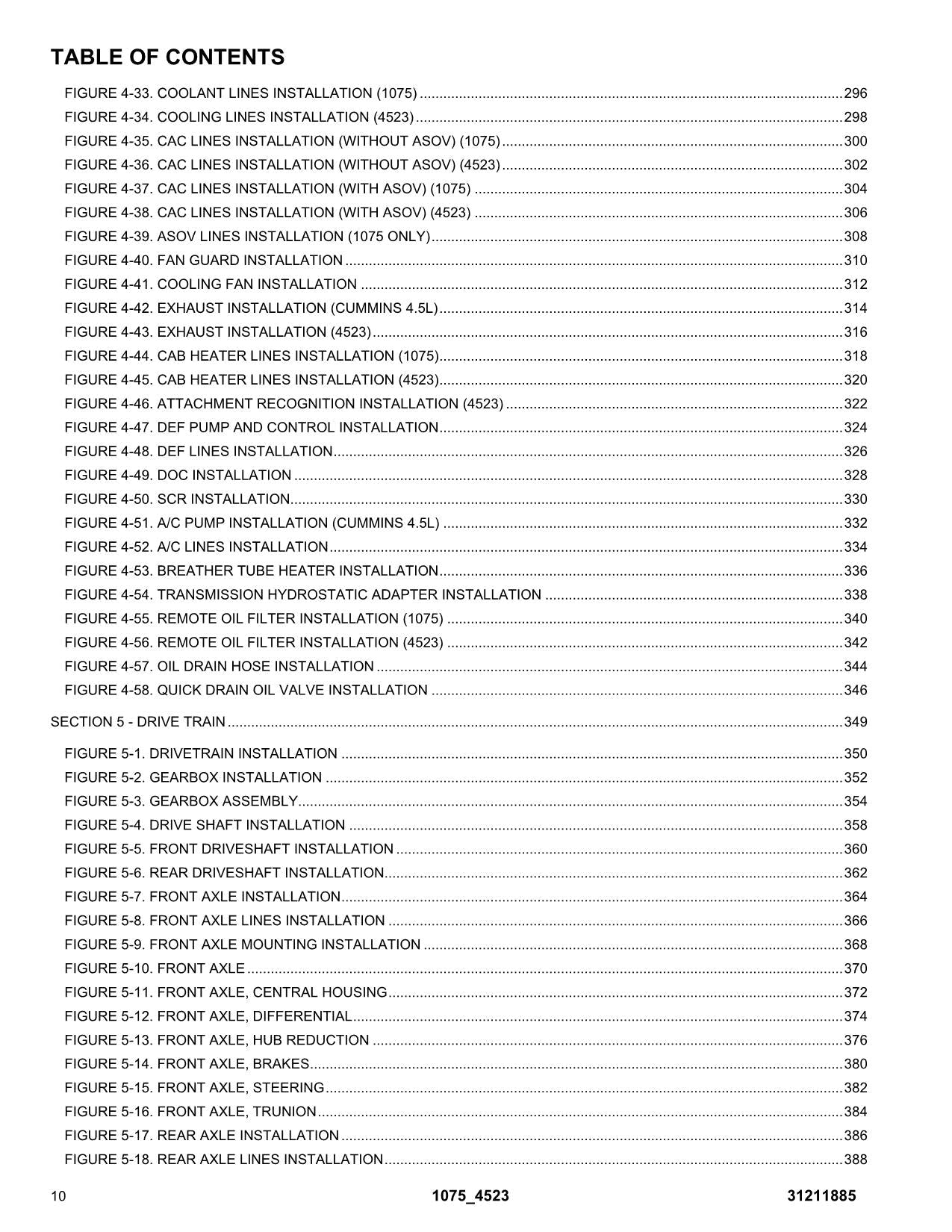 JLG 1075 4523 Telehandler Parts Catalog Manual 31211885