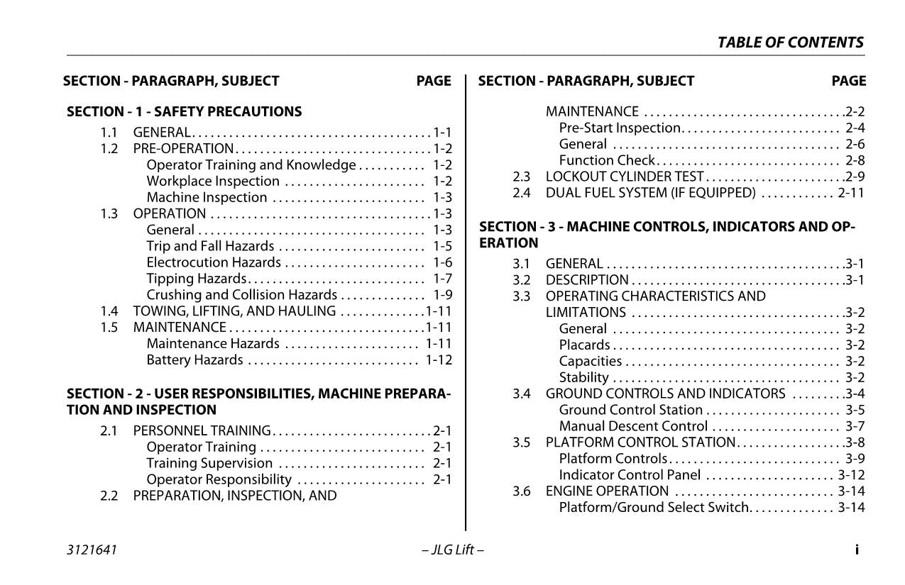 JLG 3394RT 4394RT Scissor Lift Maintenance Operation Operators Manual 3121641