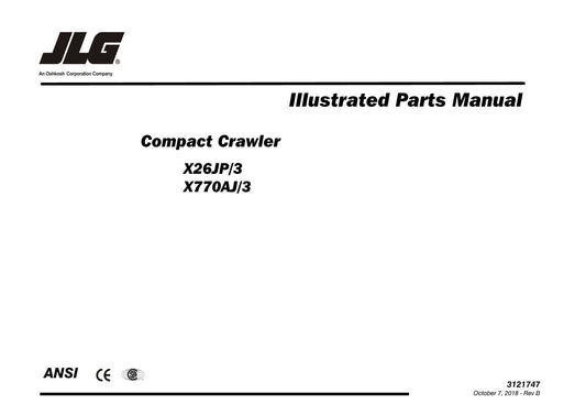 JLG GEN 3 X26JP GEN 3 X770AJ Compact Crawler Boom Parts Catalog Manual