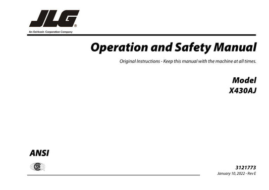 JLG X430AJ Compact Crawler Boom Maintenance Operation Operators Manual