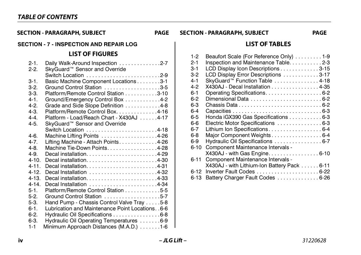 JLG X13SJN X13SJP Compact Crawler Boom Maintenance Operation Operators Manual