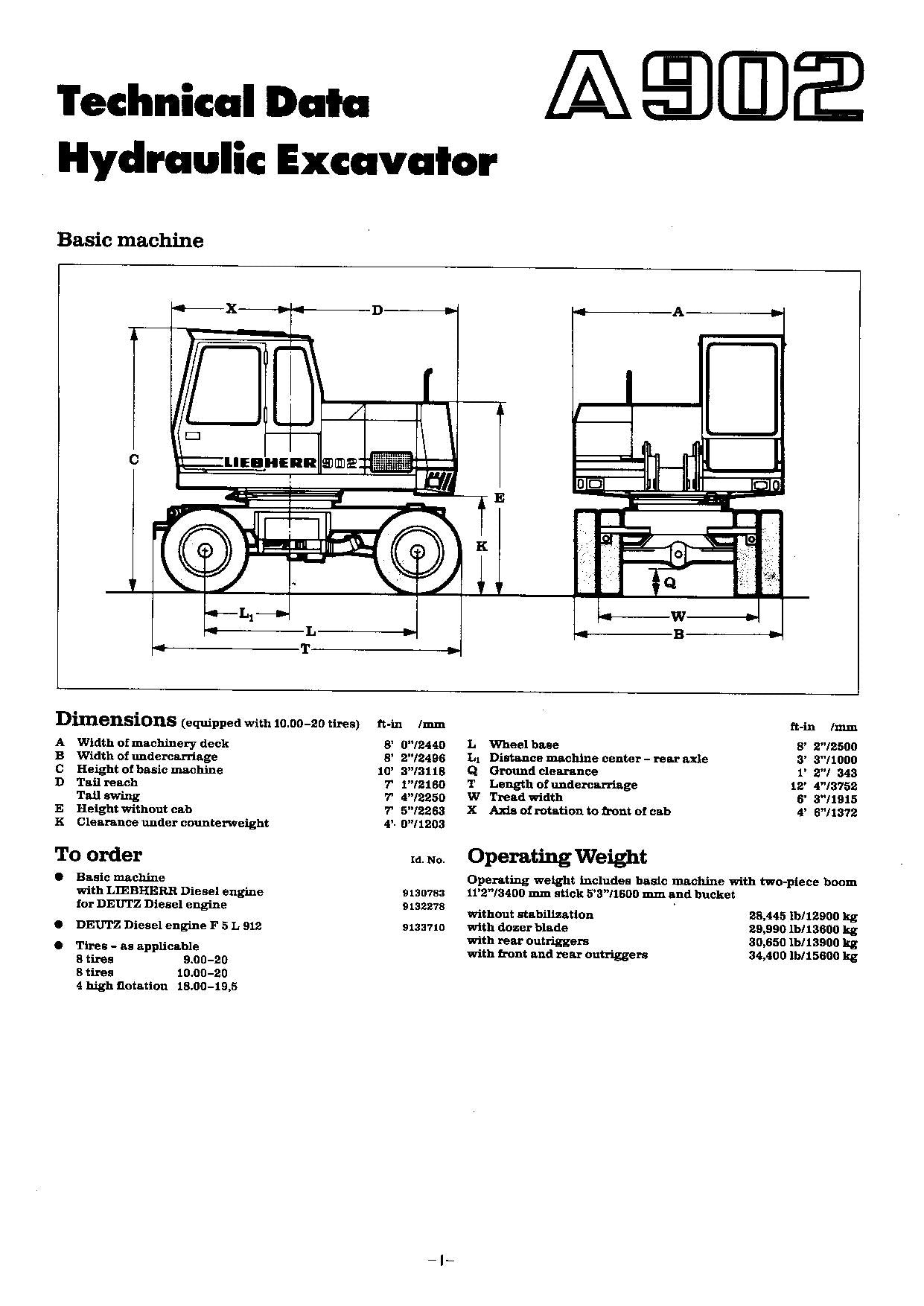 Liebherr A902 Excavator Operators manual serial 275