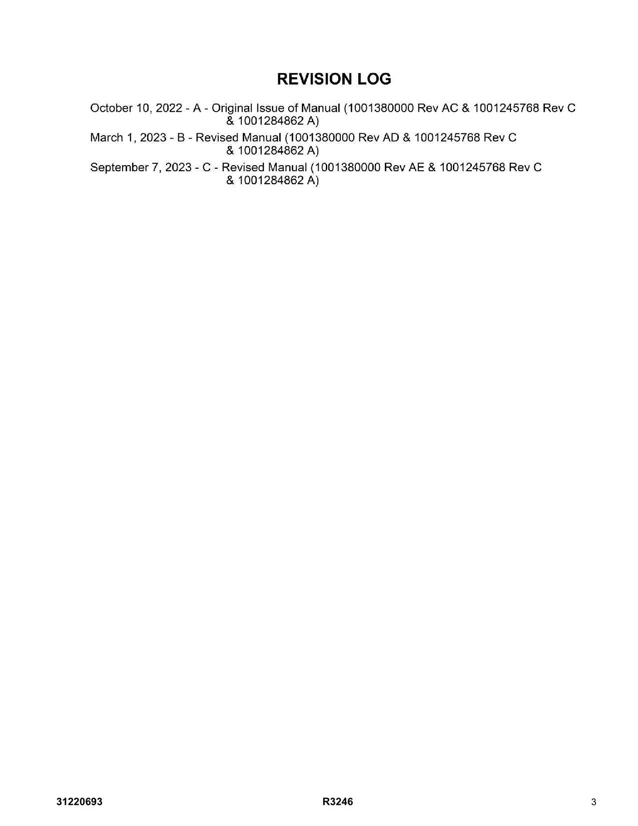 JLG R3246 Vertical Mast Parts Catalog Manual