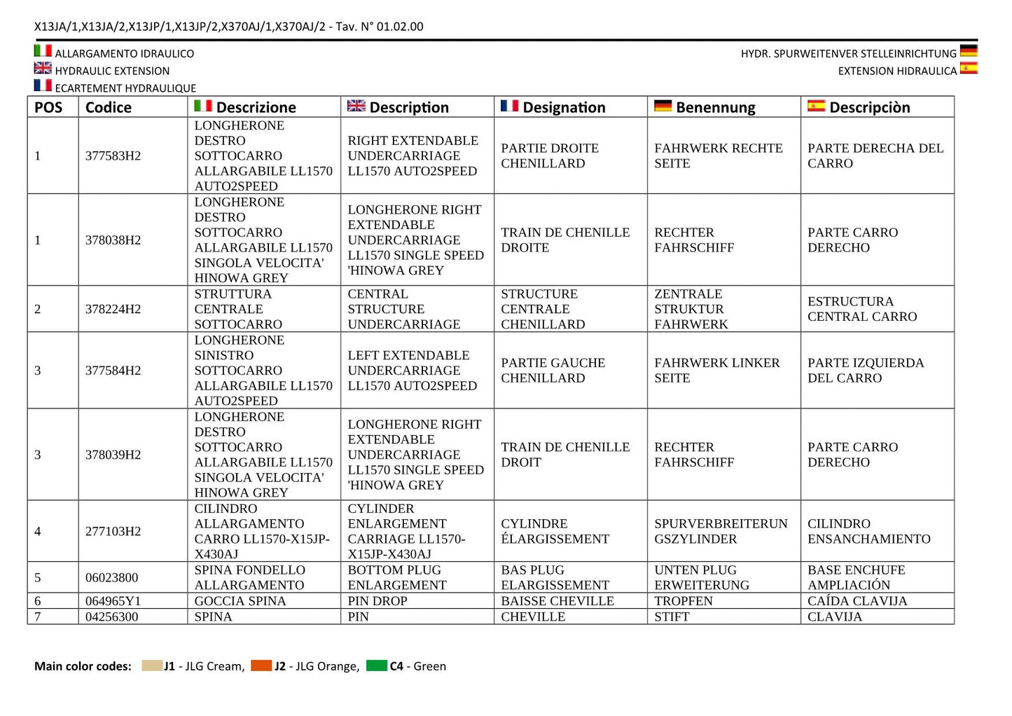 JLG X13JP X370AJ Compact Crawler Boom Parts Catalog Manual Multi language