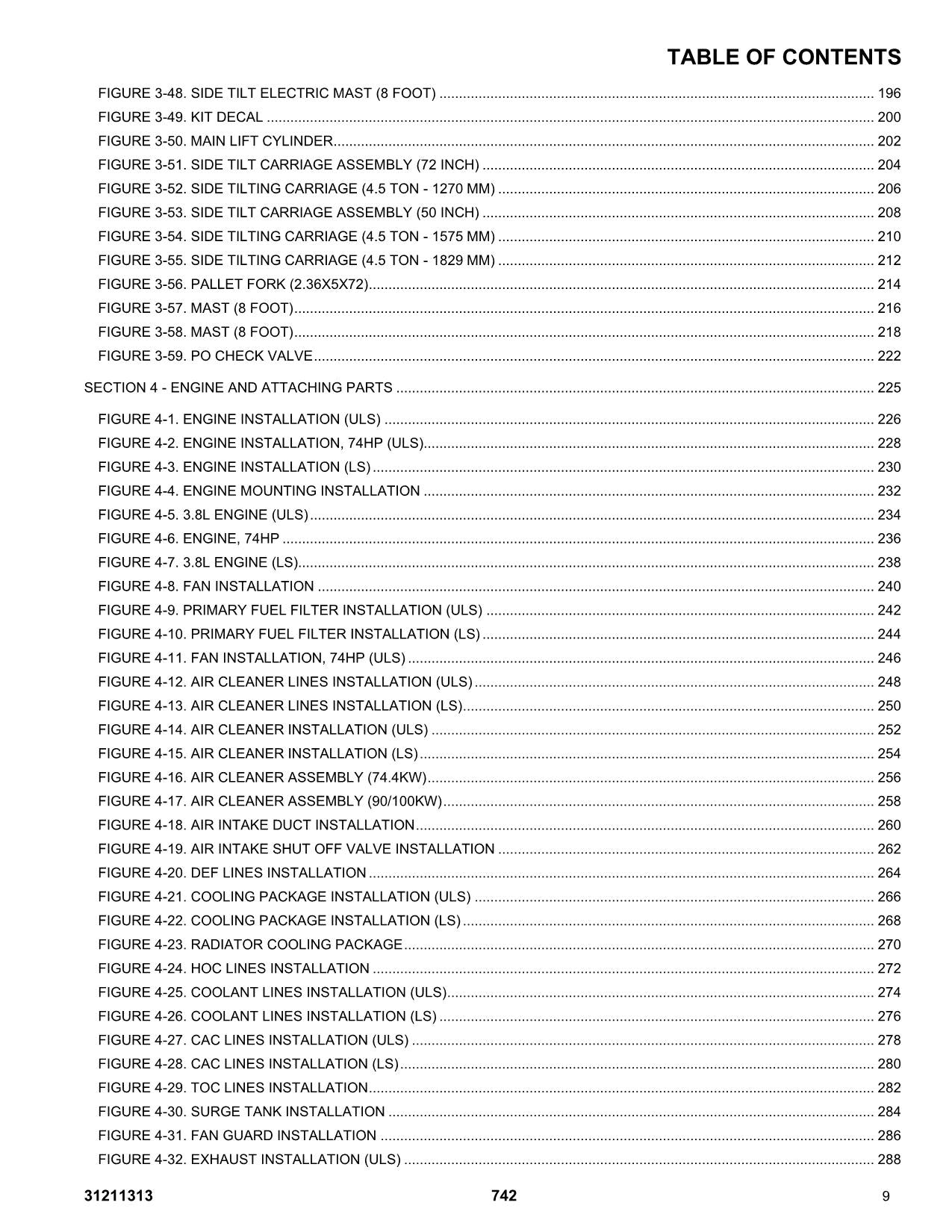 JLG 742 Telehandler Parts Catalog Manual Prior to 0160100493