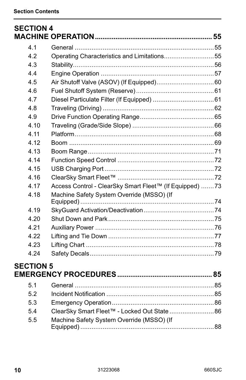 JLG 660SJC Boom Lift Maintenance Operation Operators Manual 31223068