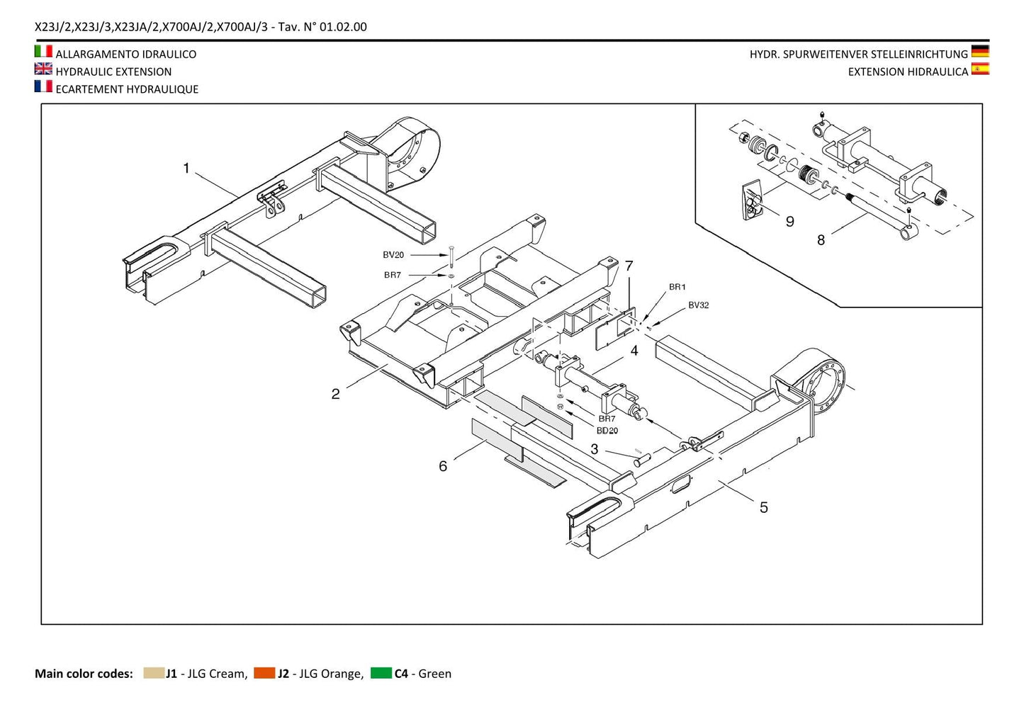 JLG X23J X700AJ Compact Crawler Boom Parts Catalog Manual Multi language