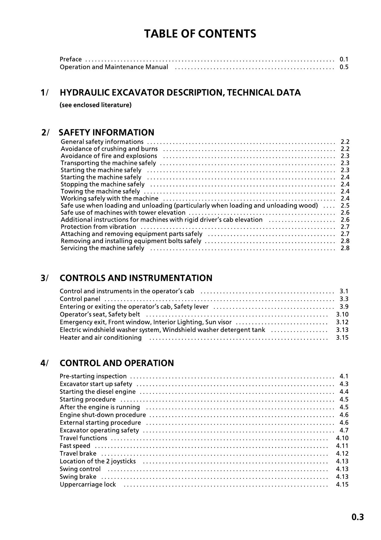 Liebherr R308 Excavator Operators manual