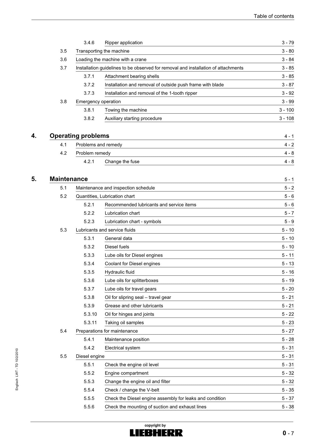 Liebherr PR764 Litronic Dozer Operators manual serial 11276