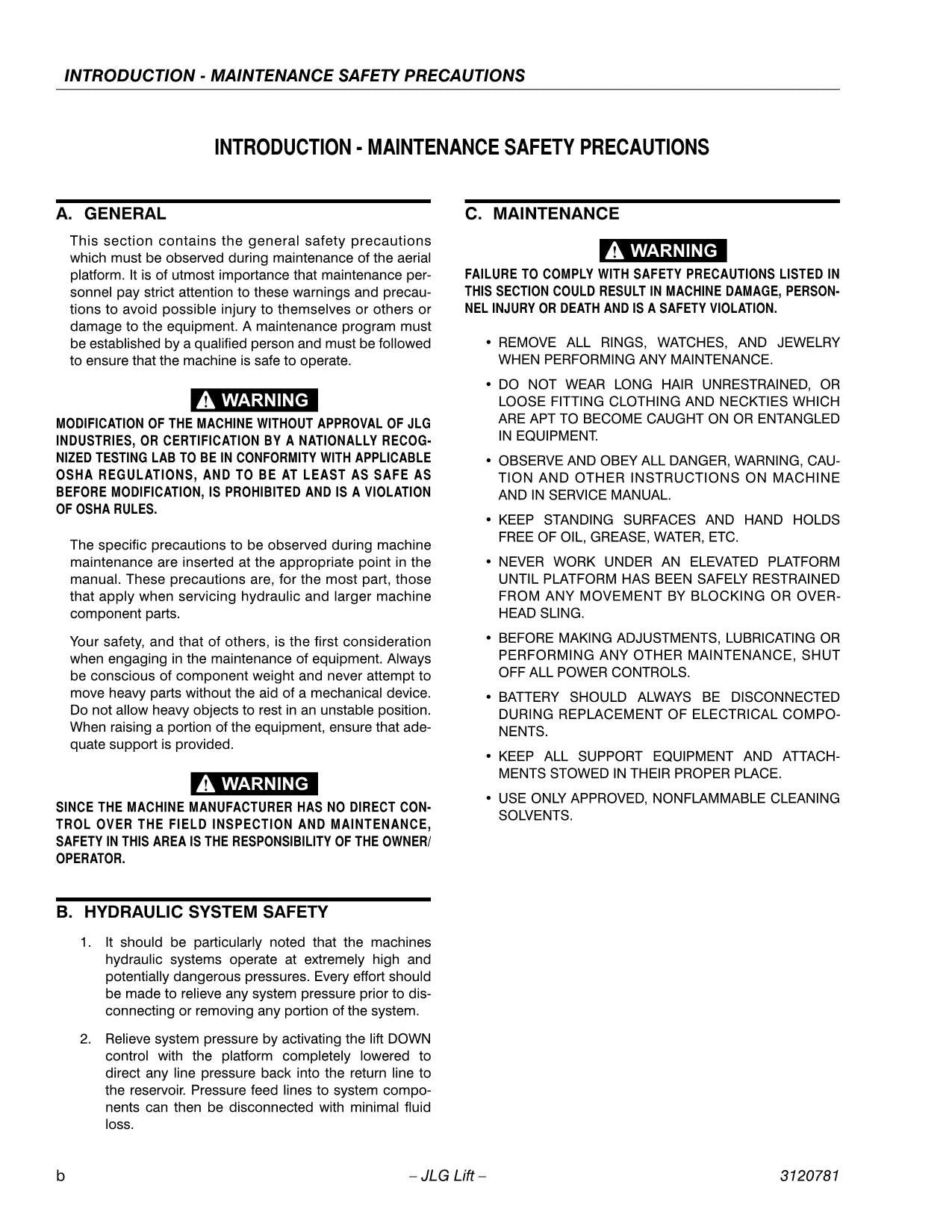 JLG 20EL 25EL 30EL 36EL 41EL Vertical Mast Operators Manual