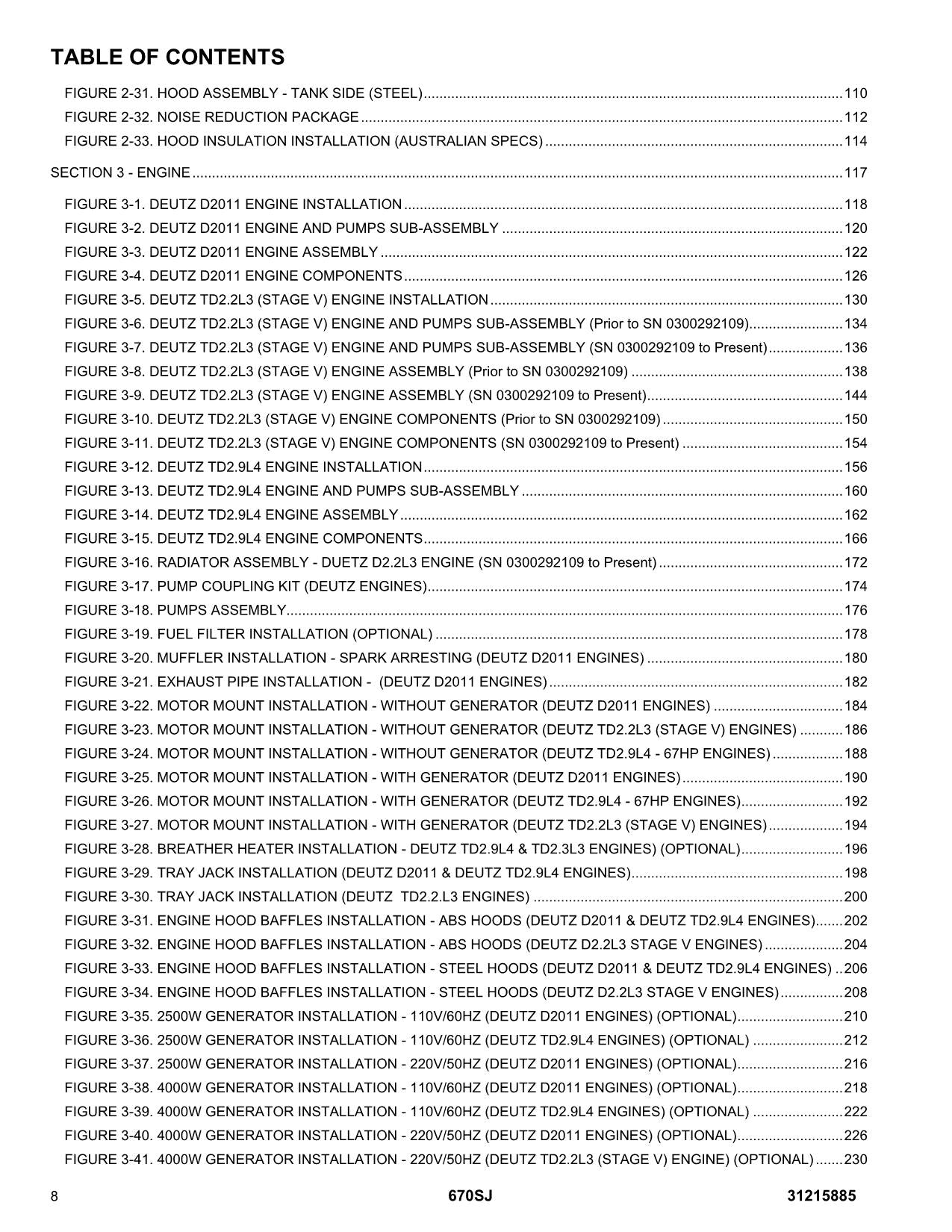 JLG 670SJ SL  Boom Lift Parts Catalog Manual 31215885