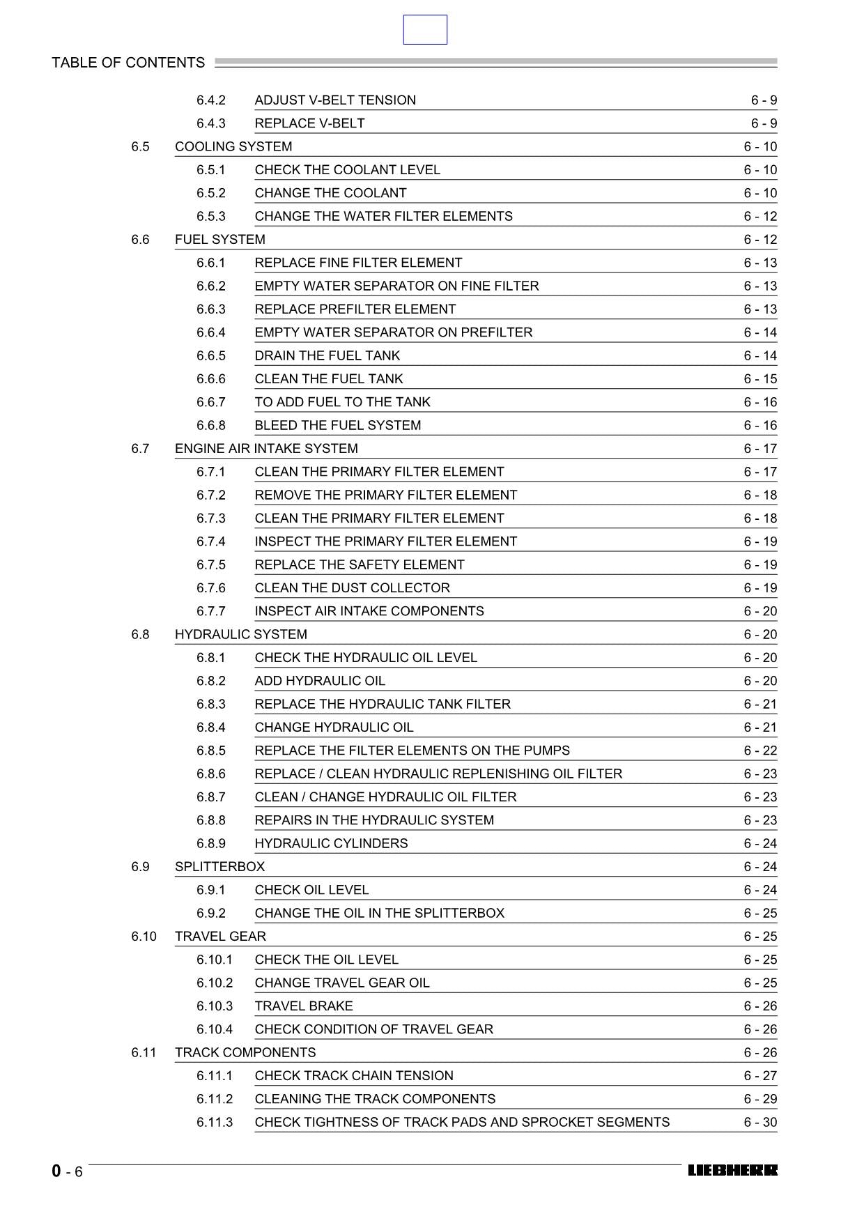 Liebherr LR611 CRAWLER LOADER Operators manual