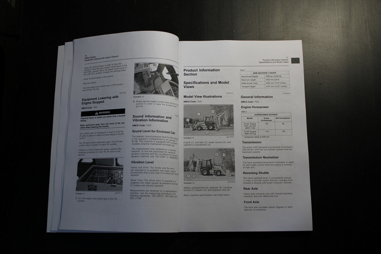 CATERPILLAR CAT 446B BACKHOE LOADER OPERATORS MANUAL