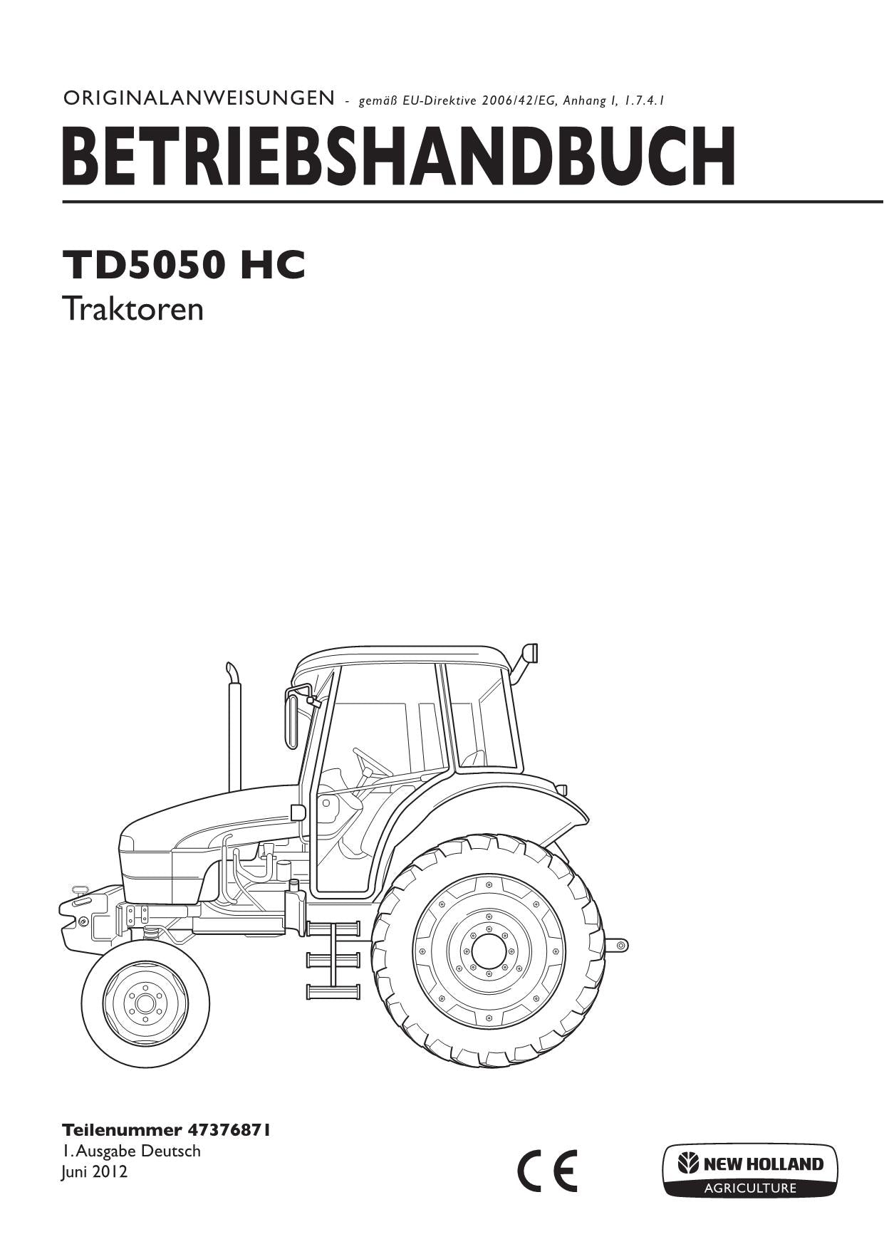 New Holland TD5050 HC traktor betriebsanleitung