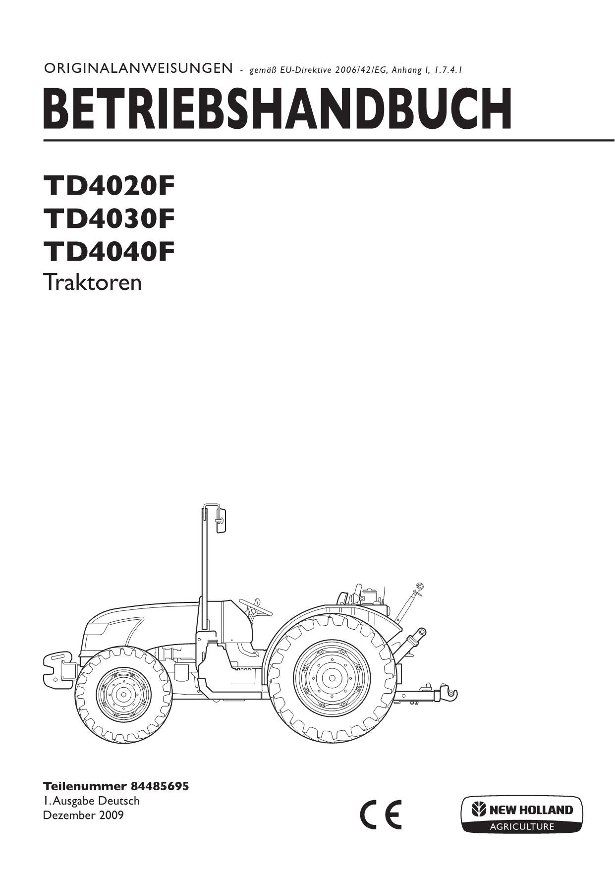 New Holland TD4020F TD4030F TD4040F traktor betriebsanleitung #2