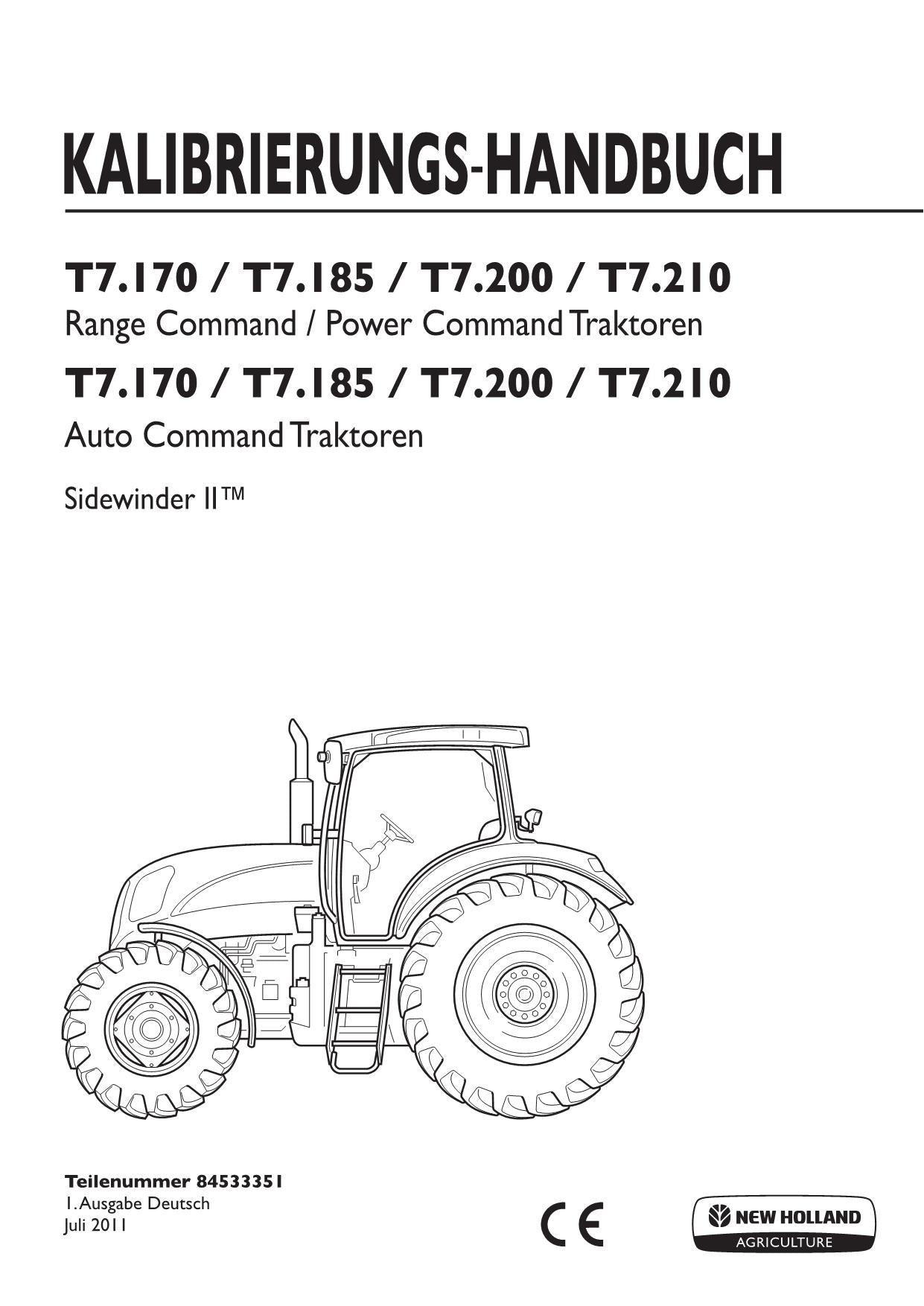 New Holland T7.170 T7.185 T7.200 T7.210 traktor betriebsanleitung 84533351