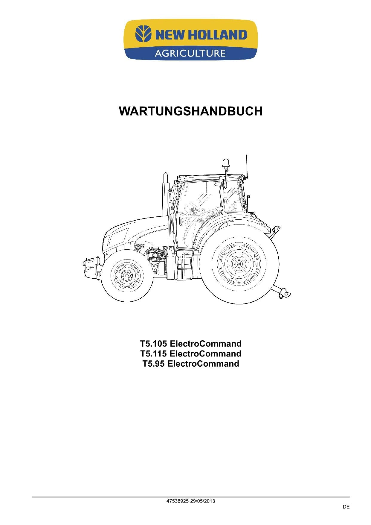 NEW HOLLAND T5.105 T5.115 T5.95 TRAKTOR REPARATURHANDBUCH