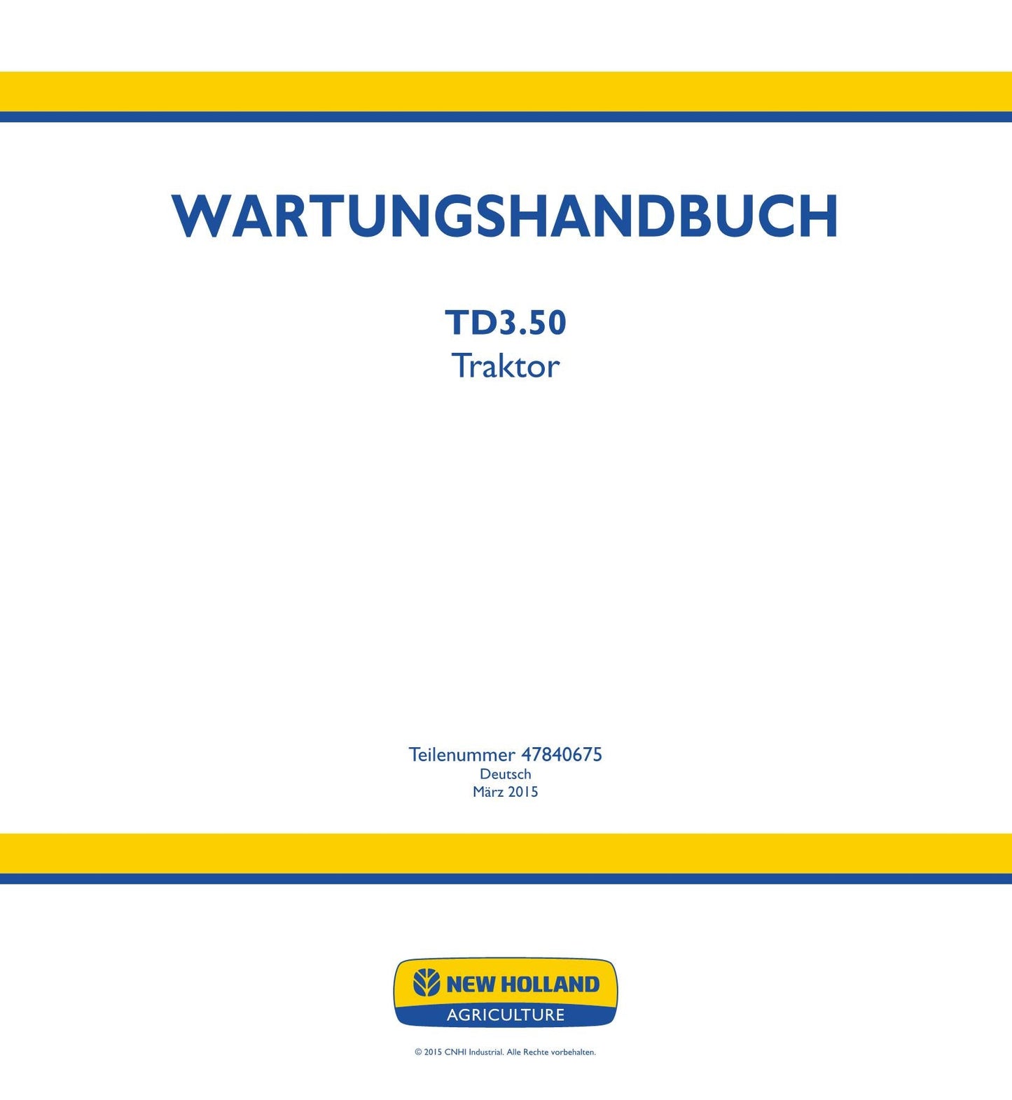 NEW HOLLAND TD3.50 TRAKTOR REPARATURHANDBUCH #1