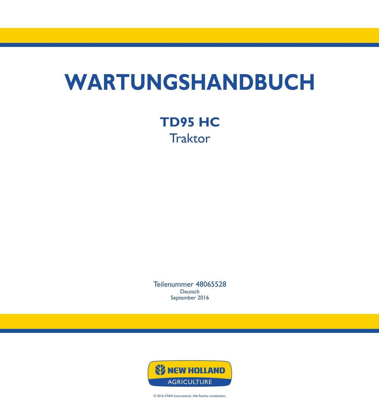 NEW HOLLAND TD95D HC TRAKTOR REPARATURHANDBUCH