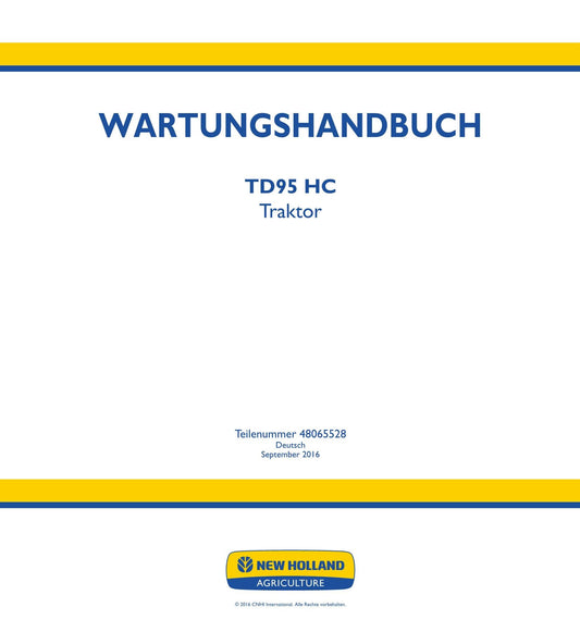 NEW HOLLAND TD95D HC TRAKTOR REPARATURHANDBUCH