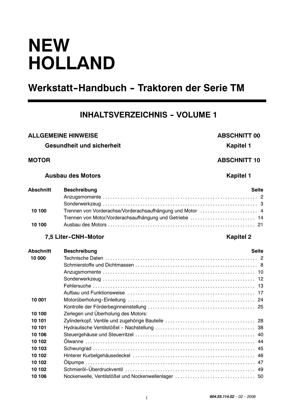 NEW HOLLAND TM120 TM130 TM140 TM155 TM175 TM190 TRAKTOR REPARATURHANDBUCH