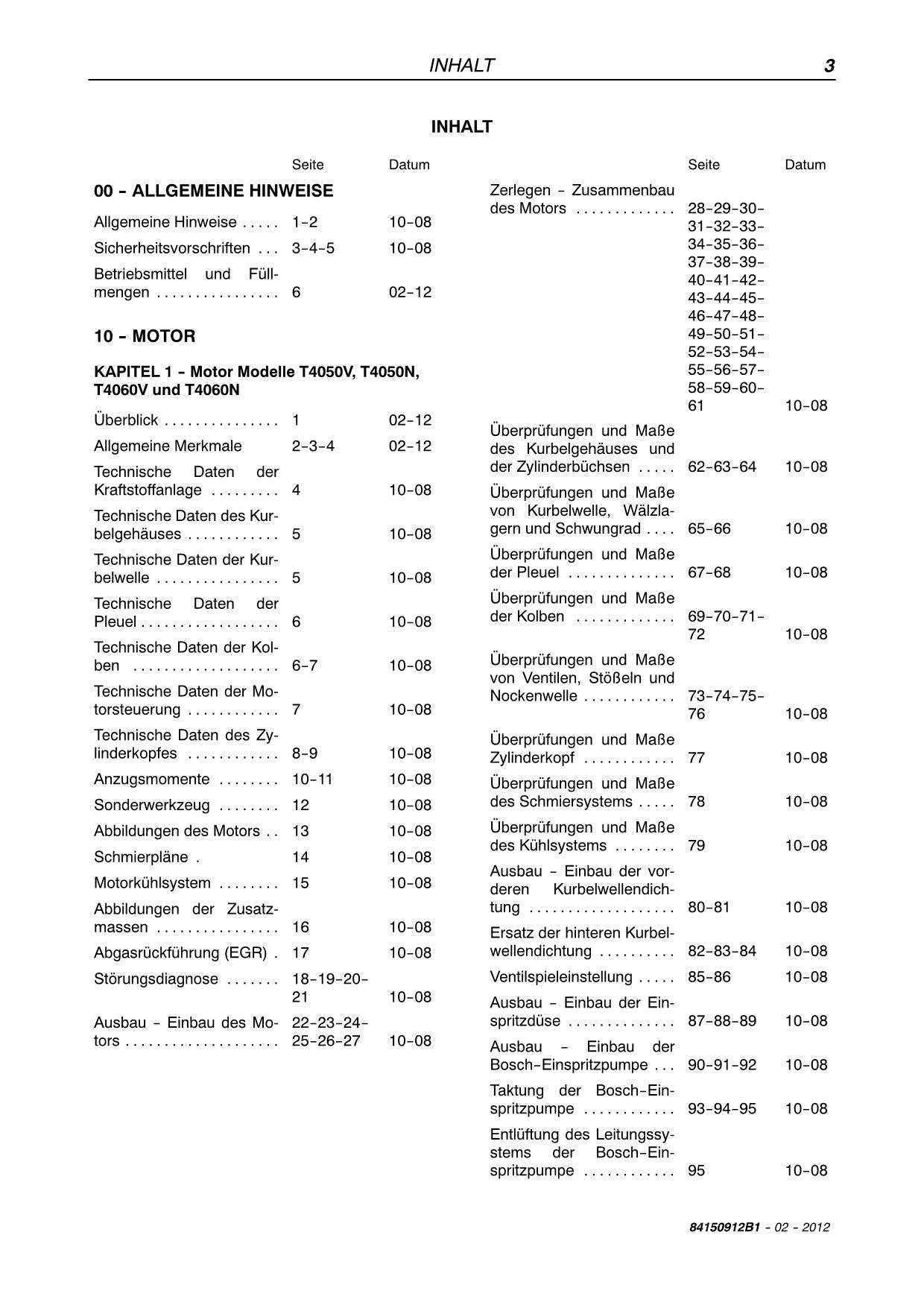 NEW HOLLAND T4020V T4030N T4030V T4040N T4040V RAKTOR REPARATURHANDBUCH #2