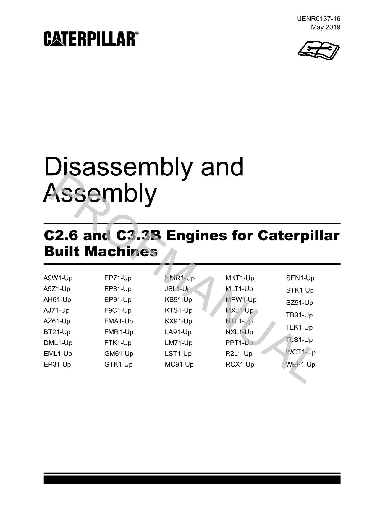 Caterpillar C2.6 C3.3B Engine Service Manual Disassem Assem