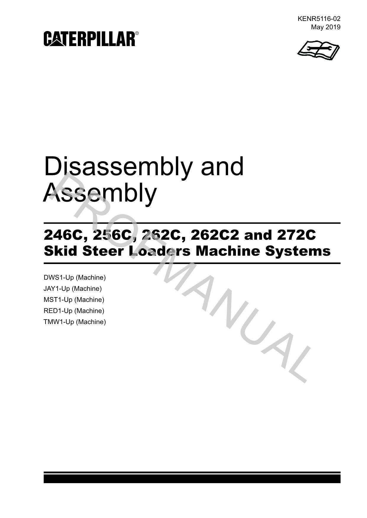 Caterpillar Cat 248 Skid Steer Loader Service Manual Disassem Assem